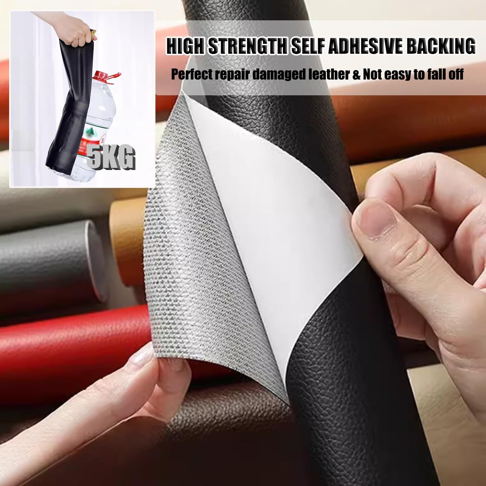 Stoffenlijmen, reparatiepatch for leer, zelfklevende kit, bekleding