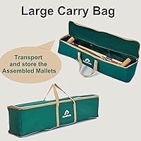 Vista 7 de ApudArmis Juego de croquet para seis jugadores de 35 pulgadas con mazos de madera de pino de alta calidad, bola de colores, mechones, estacas