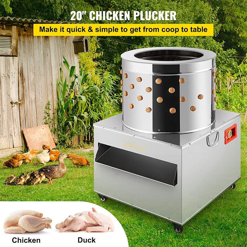 Macchina automatica a 20 pollici della spennatura della piuma dell'acciaio inossidabile 2HP della macchina dell'espulsore del pollo per il pollame, ideale per la sconfitta del pollo e del tacchino