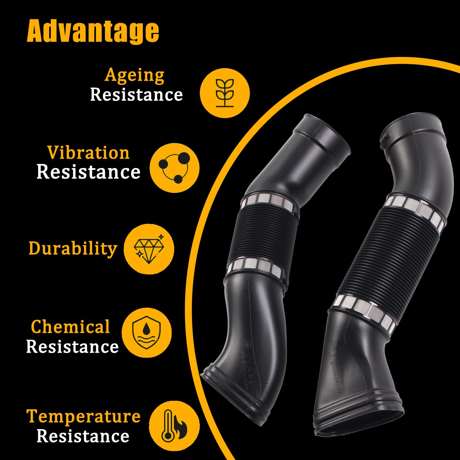 Mercedes W211 E240 Air Intake Hose Duct | 2-Piece Replacement Kit | Fits 2003-2005 E240 M112 Engine - View #10