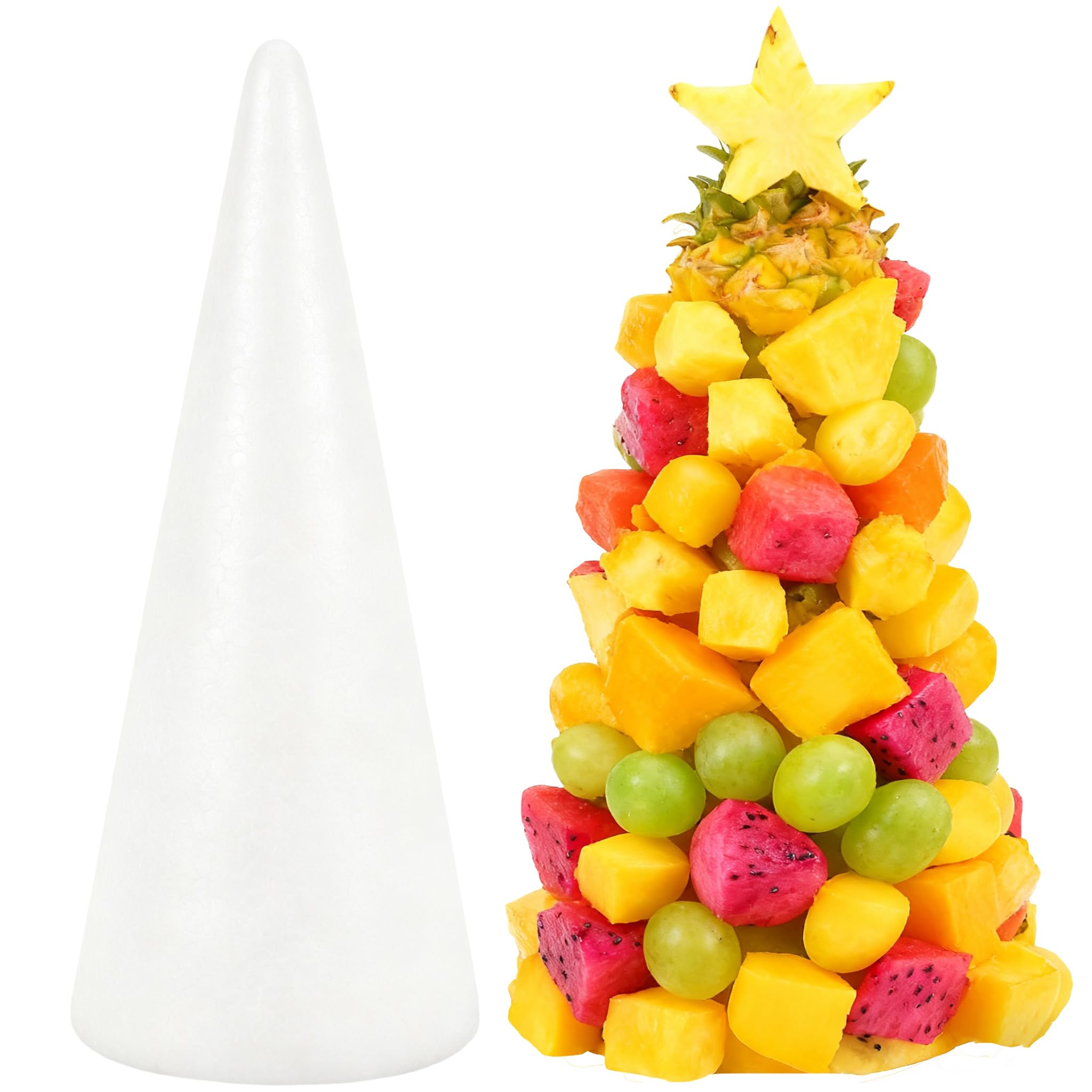 13.5x4.7 Inches Foam Cones, Christmas Tree Cones White Polystyrene Foam Cones for DIY Christmas Tree, Gnomes, Table Centerpiece Modeling Craft Floral Arranging Supplies