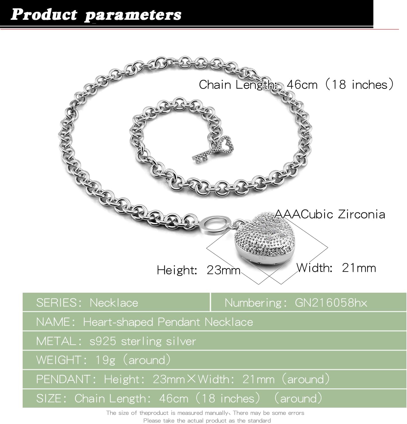 Dankadi Women 925 Sterling Silver Key Lock Pendant Necklace Fashion Solid Silver Rolo Chain Charm Choker Accessories Fine Jewelry Gift - Image 3