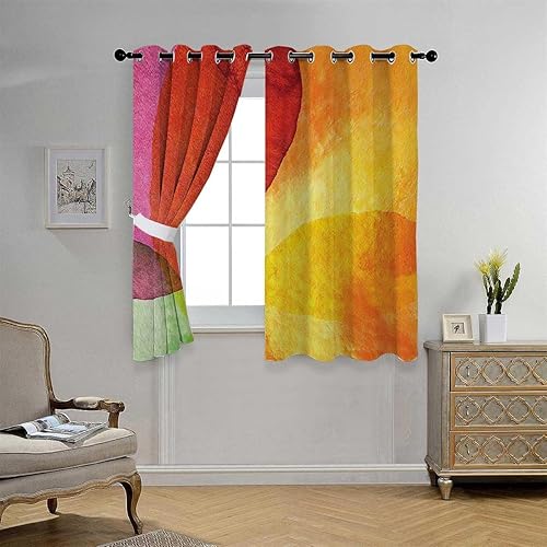 Miniatura 3 de Cortinas Blackout para Habitacion Abstract Grommet Short Curtain for Doorway Acoustic Fabric 110Inch Width by 96Inch Length,2 Panels