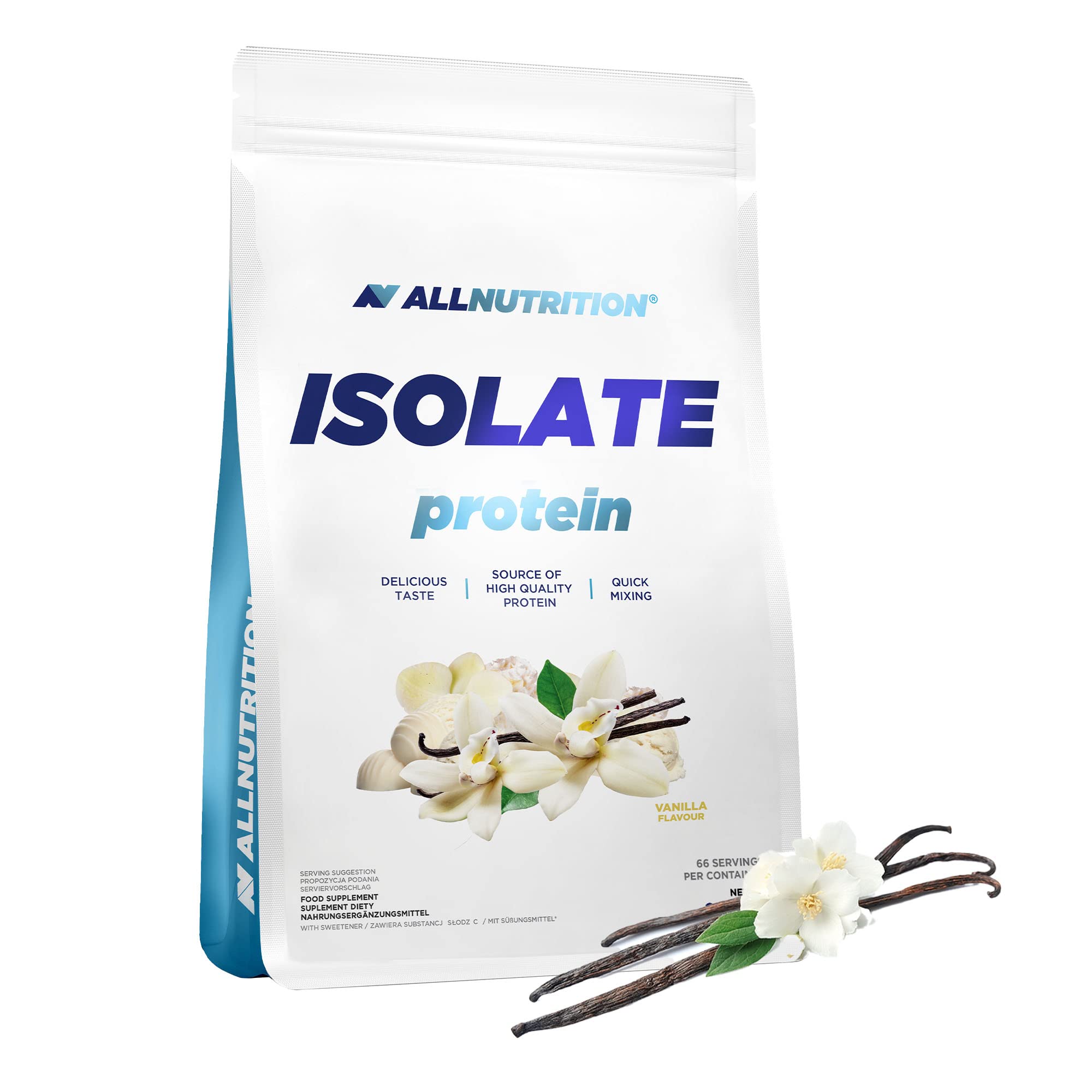 ALLNUTRITION Isolate Whey Protein Powder Muskelaufbau - Nahrungsergänzungsmittel mit verzweigten Aminosäuren BCAA Pure Isolate Bodybuilding Shake - Glutenfrei 2000g Vanille