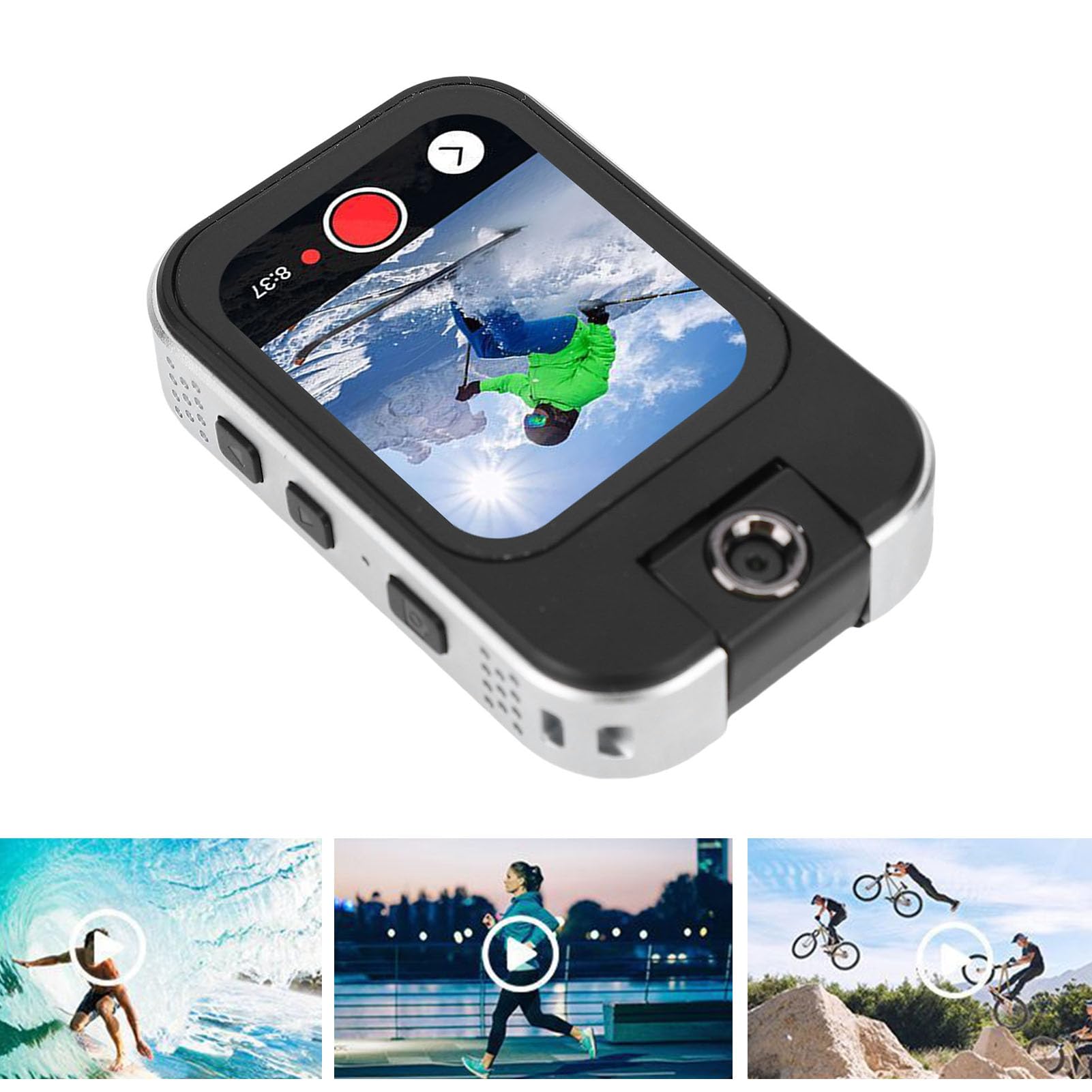 Dpofirs Lettore MP3 Bluetooth con Clip, Lettore Musicale Portatile con Touch Screen HD, Fotocamera 720P Integrata, Registratore Vocale con Auricolari per Corsa in Bicicletta