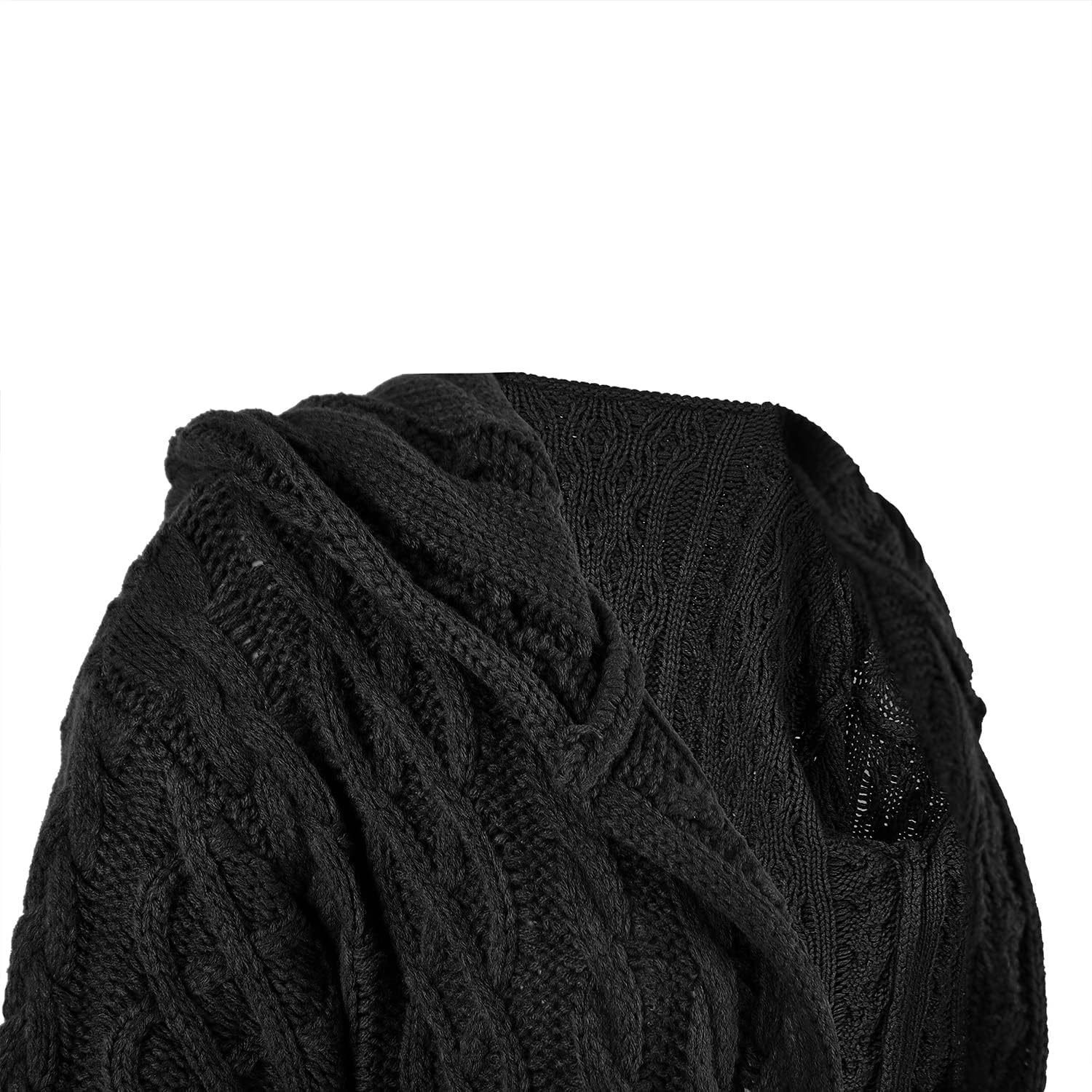 NIUBIA Womens Casual Long Sleeve Open Cardigan Warm Hooded Outwear Coat Cable Knit Long Cardigan Sweaters with Pockets - Image 6