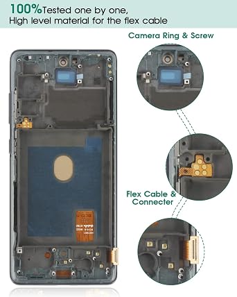 INCELL for Samsung Galaxy S20 FE 5G Screen Replacement for Samsung S20 FE 5G LCD Display for SM-G781B SM-G781U Digitizer Touch Screen Assembly Repair Parts with Frame (No Fingerprint Function)