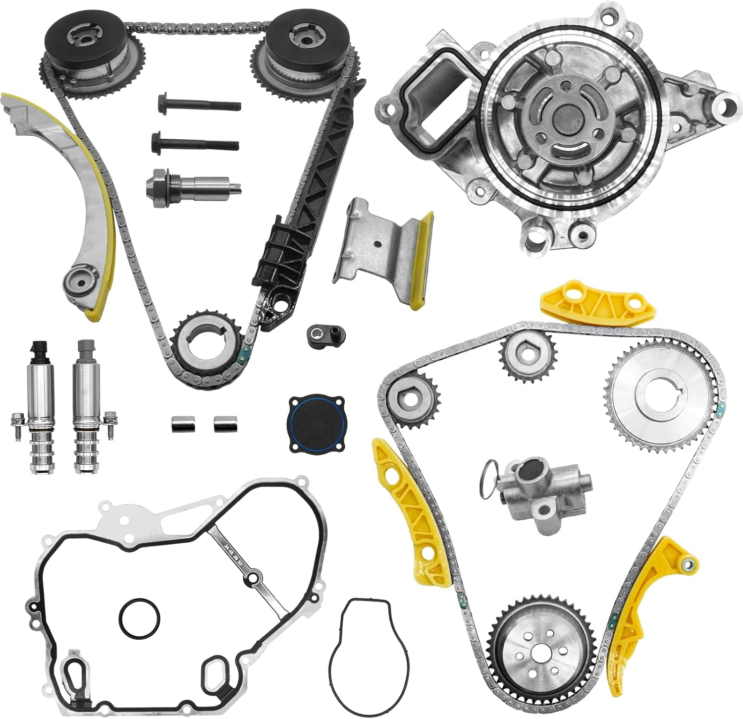 2.4 Timing Chain Kit w/Water Pump for Chevy Equinox Malibu for GMC Terrain 2011-2017,for Buick Regal Lacrosse Verano 2.2 2.4L Ecotec Timing Set w/VCT Selenoid Actuator Gear 9-4201S 12621505 90537632