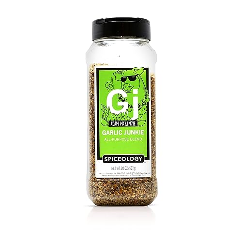 Spiceology & Adam McKenzie Adicto al ajo Condimento multiusos para barbacoa y mezclas de especias Uso en pechuga de ternera, carne de res en