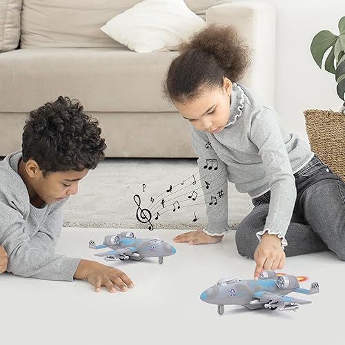 Miniatura 6 de Avión de juguete para niños, avión militar con luces y sonidos, juguete de avión de combate fundido a troquel para niños, regalo de 3 a 8 años,