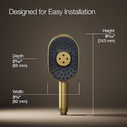 Miniatura 3 de KOHLER 26284-G-2MB Statement™ Multifunción Oblonga 1.75 gpm Ducha de mano, latón moderno cepillado vibrante
