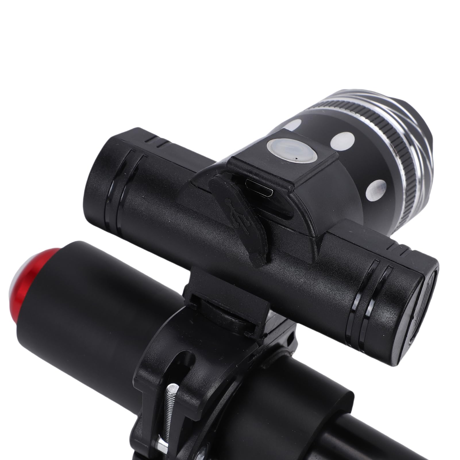 Phare de Guidon Rechargeable USB, Alliage Aluminium Durable, Angle réglable optimisé, Phare Avant ES2 ES4 Compatible, pour Cyclisme Scooter Camping Trottinette électrique 45 à 52