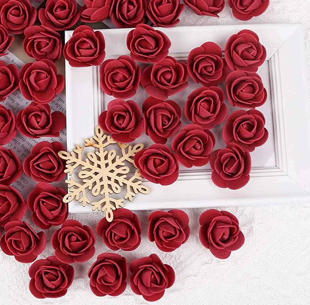 VRB Dec™ 50 Pcs Artificial Small Foam Flowers Fake Foam Water floating Flowers for Pooja Thali, Festival and Events, Home, Table, Badroom, Pooja room, Diwali decoration items and Diy Craft (Dark Red, 50) (B0BQ3NTMMG) Amazon Price History, Amazon Price Tracker