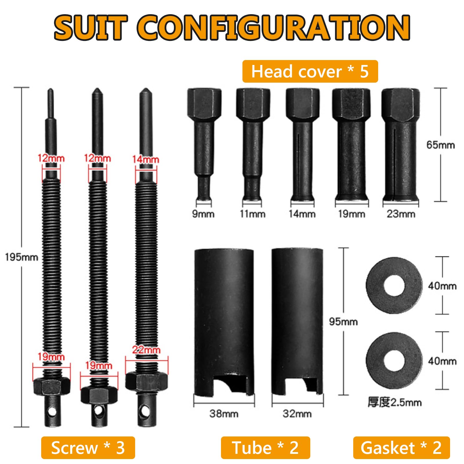 Estrattore per cuscinetti interni, per moto, 9 – 23 mm, per cuscinetti della ruota, per moto, con 5 misure, clip aperte, set di attrezzi per lo smontaggio del cuscinetto interno, per moto e bicicletta