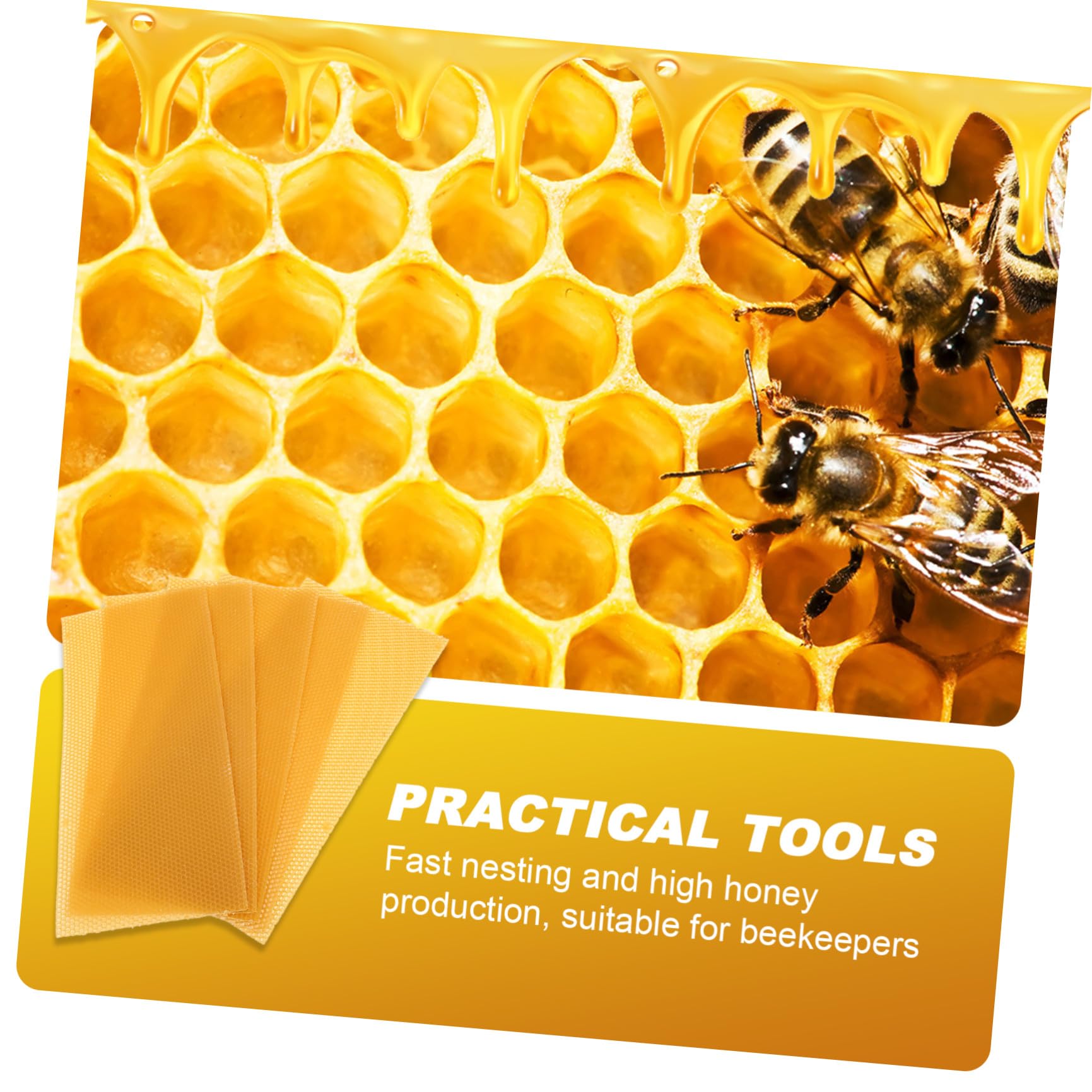 30 Pezzi Fogli Cerei per Alveari, Honeycomb Sheet, Cera D'api Gialla, , per Costruzione del Favo, Apicoltori
