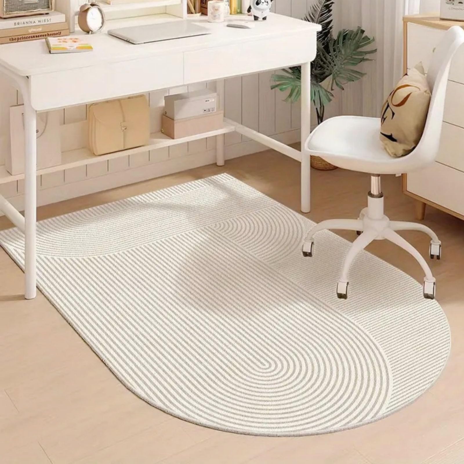 Odot Office Chair Mat for Carpeted and Hardwood Floor Protector, Non-Slip Computer Gaming Rolling Chair Desk Mat Protection Carpet Modern for Wooden Floors (Semicircle,80x120cm)
