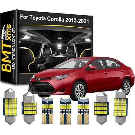 AUTOGINE 6 Piece White Interior LED Lights Kit For Toyota Corolla