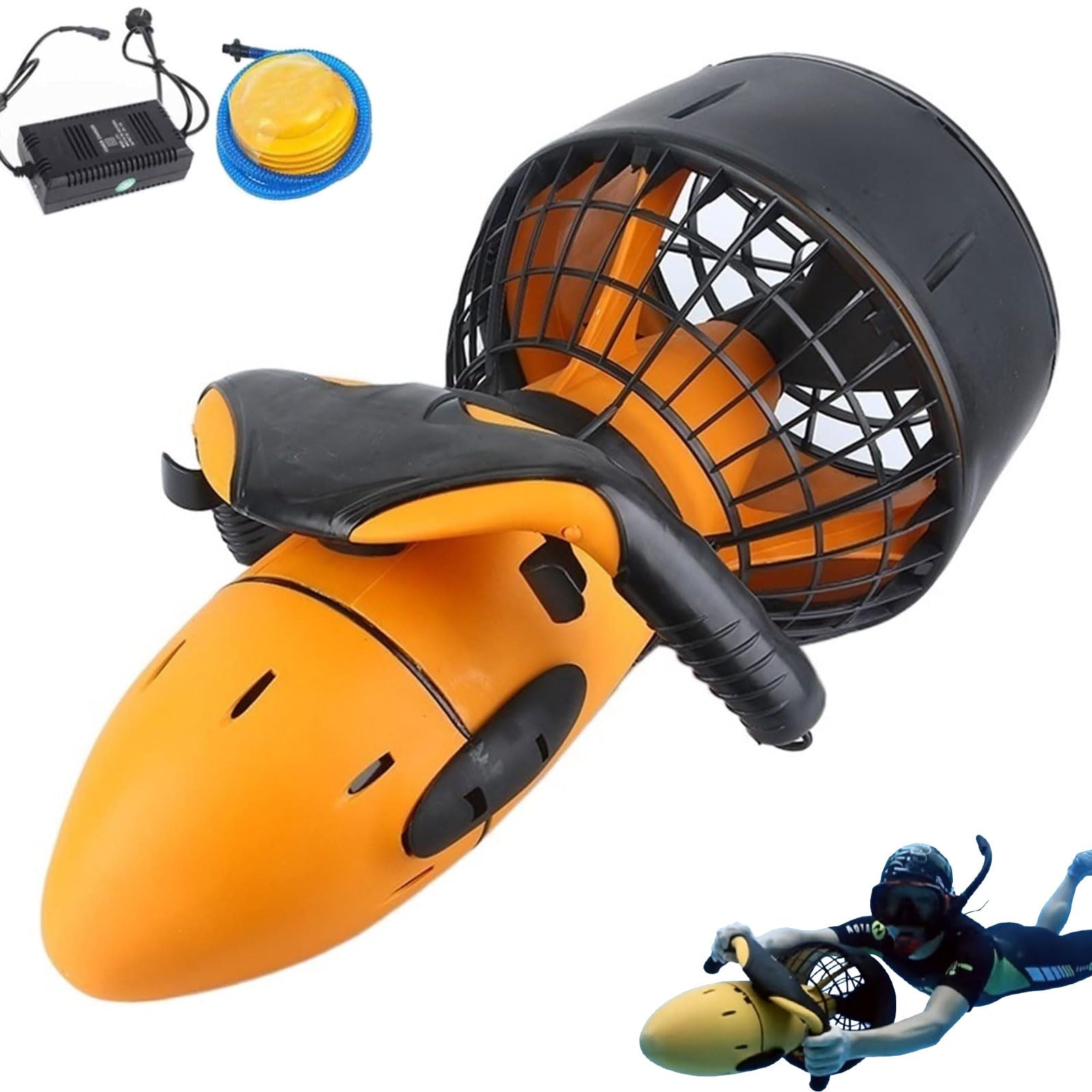 Patinete de buceo con hélice de doble velocidad 300W 500W y batería de 40 min para piscina