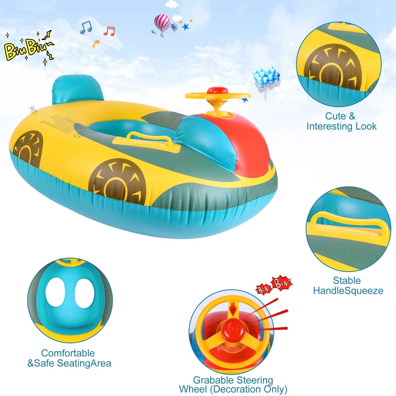 Pesce - Anneau De Natation Pour Bébé Bateau Gonflable Pour Enfants Bague De Natation Flottante Pour Bebe Flotteur De Piscine De Bebe Siege De Bain 34359 B