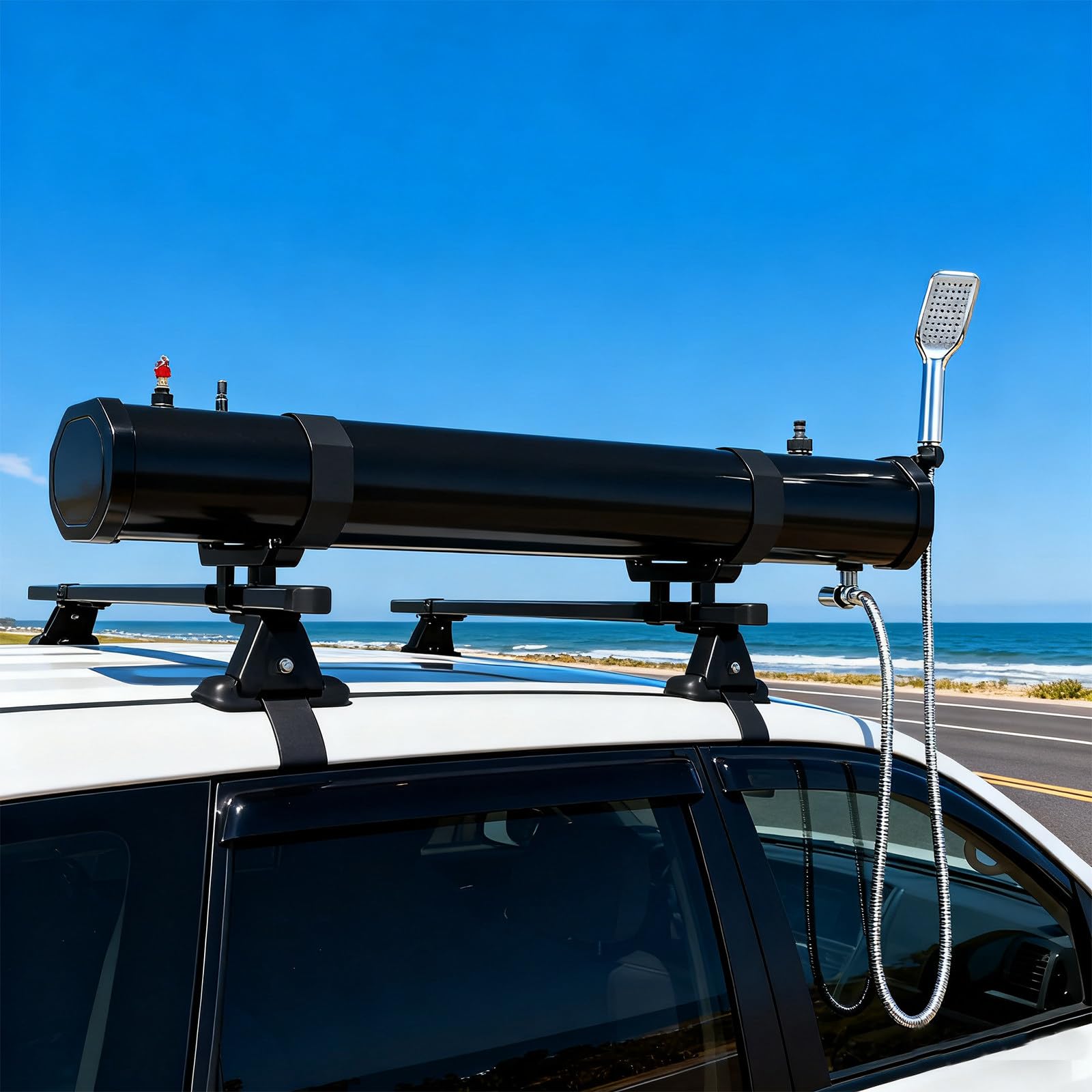 Solar Dusche, Wassertank, Wassertank Camping mit 20 l Frischwassertank, Dusche fürs Camping, Für Fahrzeuge, LKWs, SUVs, Zum Wandern, Autowaschen, Tierpflege, Strandurlaub 18L