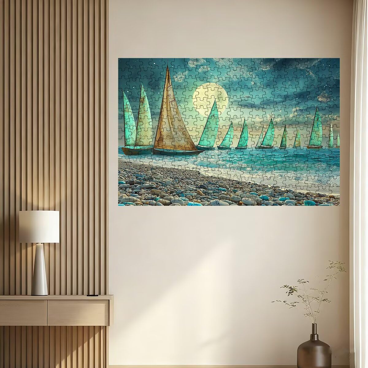 Puzzle 2000 Pezzi Barca, Puzzle Spiaggia per Adulti, Puzzles in Legno Intrattenimento Creativo, Divertimento, Puzzles Educativi Classici con Confezione di Alta Qualità Idea Regalo Donna Decor -2758