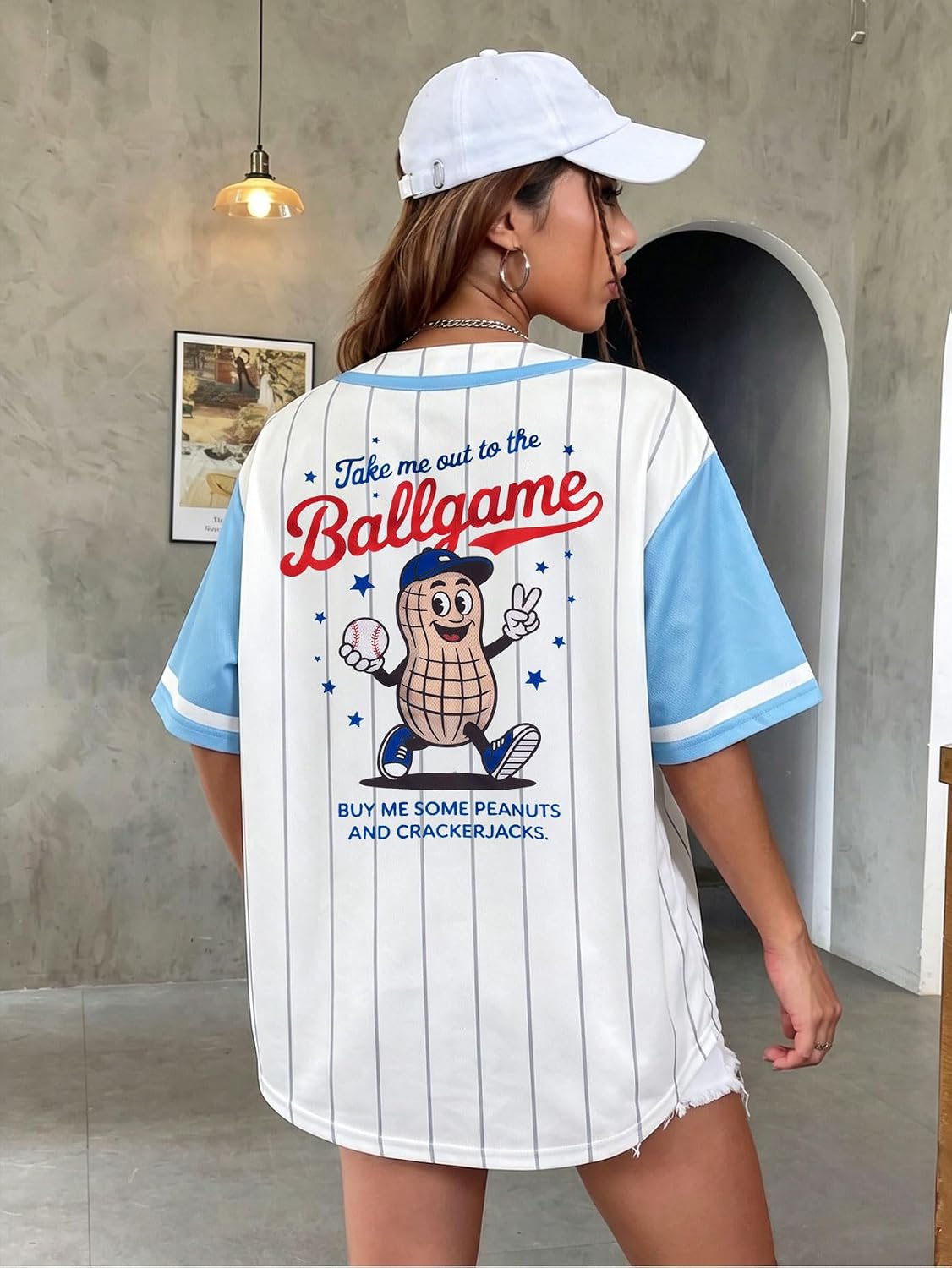 Baseball Jersey Women Baseball Shirt Game Day Shirts Baseball Player Graphic Tee Ball Mom Button up Short Sleeve Tops