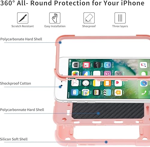 Miniatura 4 de MARKILL Funda compatible con iPhone Se3iPhone Se2, iPhone 66S, iPhone7iPhone8 funda de 4.7 pulgadas con soporte de anillo, funda de teléfono