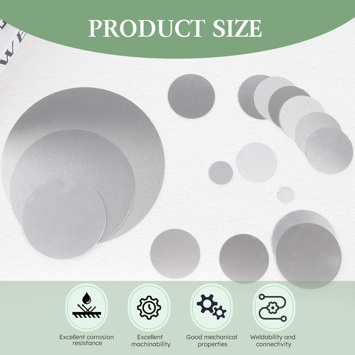 5Pcs Aluminum Disc, Diameter 4" (100mm) Thickness 0.04"(1mm) Round Aluminum Plate, 6061 Aluminum Circle Plates for Crafting, lndustry - Image 3