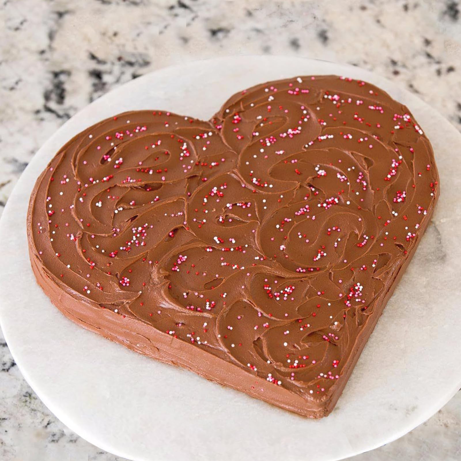 Lot de 2 moules à gâteau en forme de cœur de 25,4 cm, 5,1 cm de profondeur, moule à gâteau en aluminium en forme de cœur, four sûr, convient pour les fêtes, anniversaires, rassemblements,