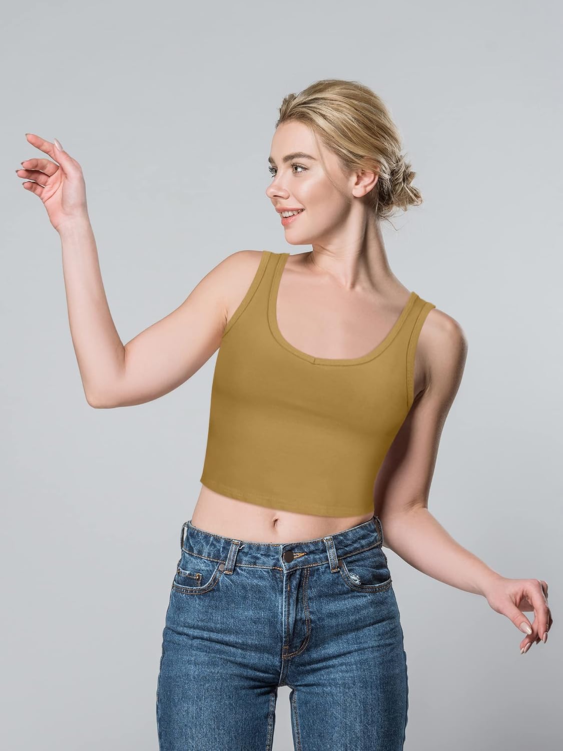 6 Pieces Women Basic Crop Tank Tops Sleeveless Sports Crop Top - Image 6