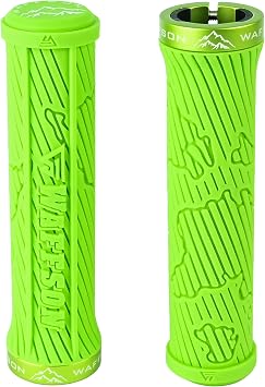 WFS World Map MTB Single Lock-on Grips for Mountain Bikes, Road & City Bike, 33mm OD for Soft Comfortable Ergonomic Anti-Slip, 22.2mm ID Locking Handlebar Grips for Trail, Enduro, Downhill, 1 Pair