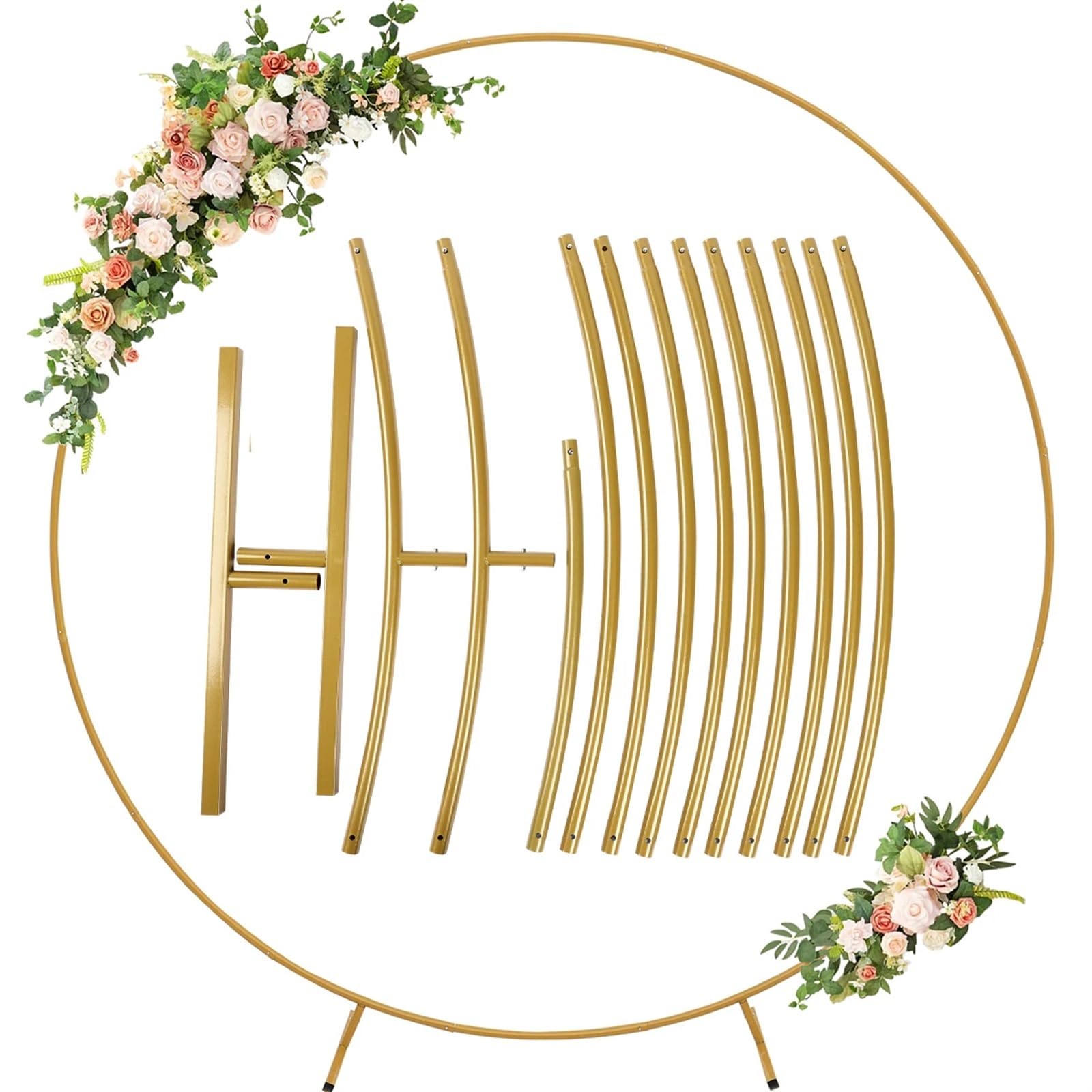 QuxetlRyz Wedding Arch Wedding Metal Arch Garland Rustic Round Backdrop Stand Party Favors Birthday Decoration Circle Balloon Frame(2)