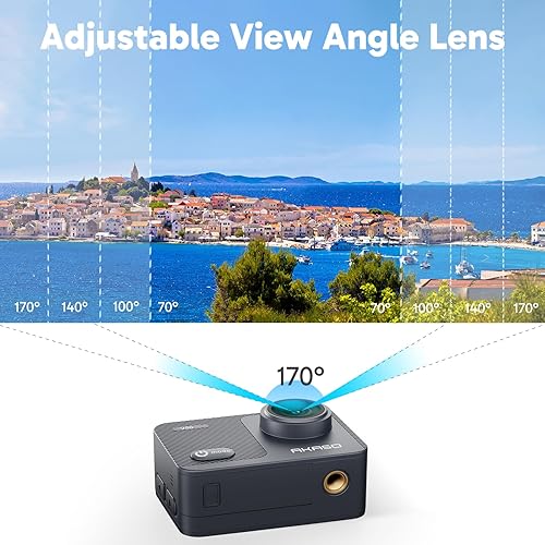 Miniatura 5 de AKASO V50X - Cámara de acción WiFi nativa 4K30fps con pantalla táctil EIS 4X Zoom de 131 pies, impermeable, soporte de cámara externo, control