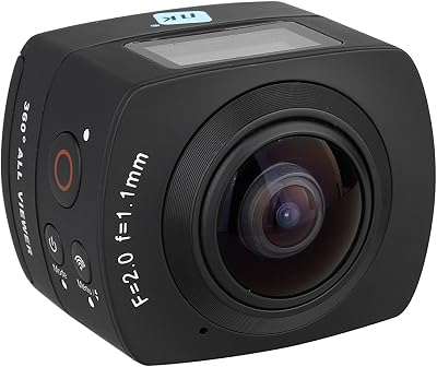 NK Cámara de Acción – Cámara Deportiva 360º con Gran Angular, 8 MP, Carcasa Waterproof, Palo de Selfie y Control Remoto invluido, WiFi, Full HD 1080p, LCD 2in (Color Negro)