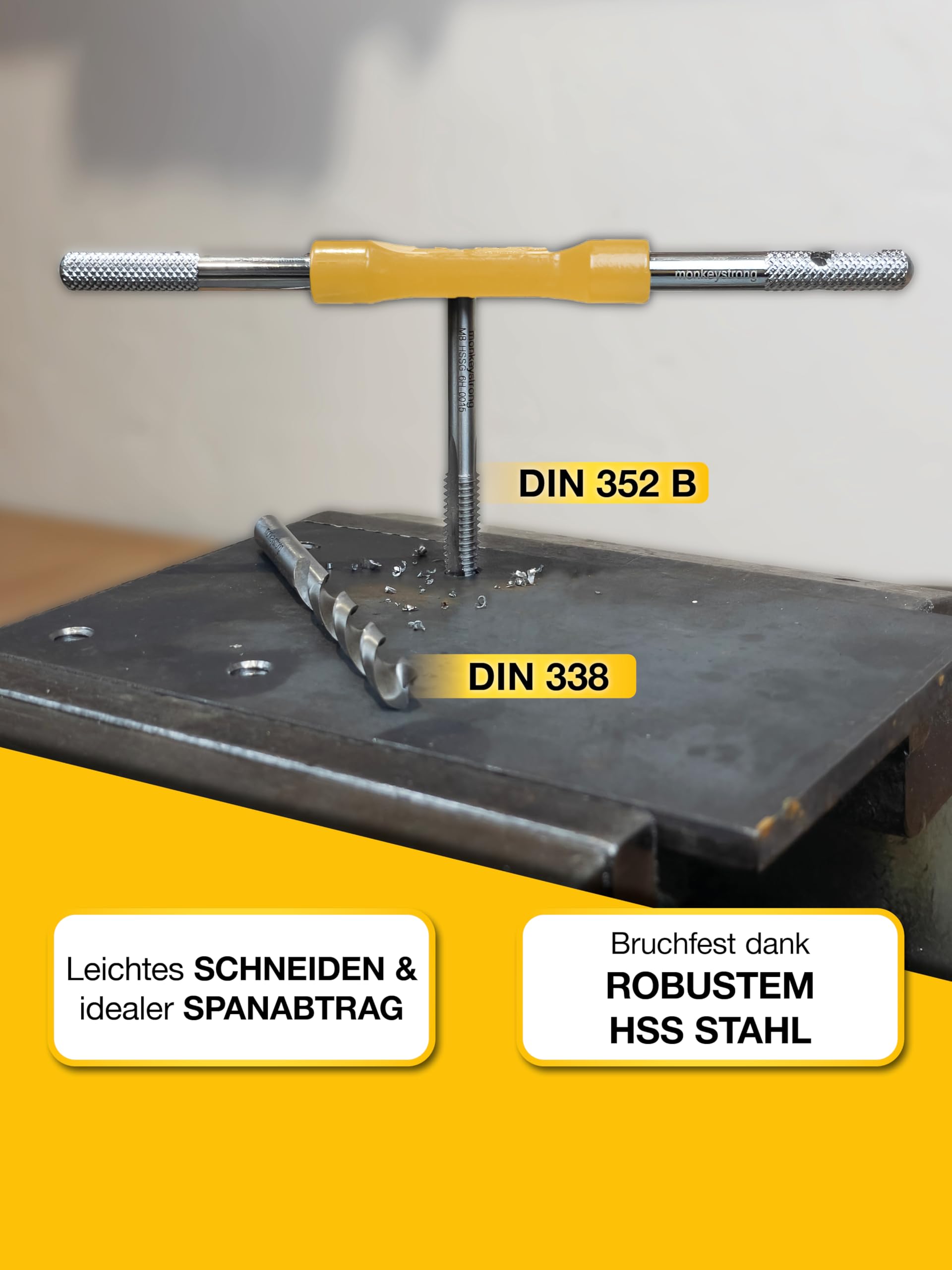 monkeystrong Gewindeschneider Set M3-M12, Gewindebohrer mit Kernlochbohrer