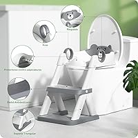Vista 2 de Asiento de entrenamiento para ir al baño, para niños y niñas, 2 en 1, protector contra salpicaduras, antideslizante, taburete