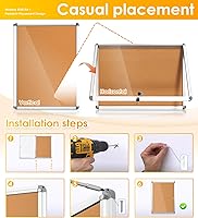 Vista 4 de SWANCROWN Tablero de anuncios cerrado a prueba de manipulaciones, tablero de información segura con puerta de acrílico, 26 x 20 pulgadas (4 x A4)