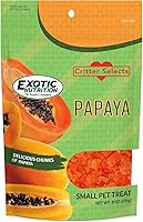 Exotic Nutrition Dried Papaya Treats 1/2 LB - Natural Healthy Fruit Cubes for Rabbits, Guinea Pigs, Sugar Gliders, Squirrels & Small Pets