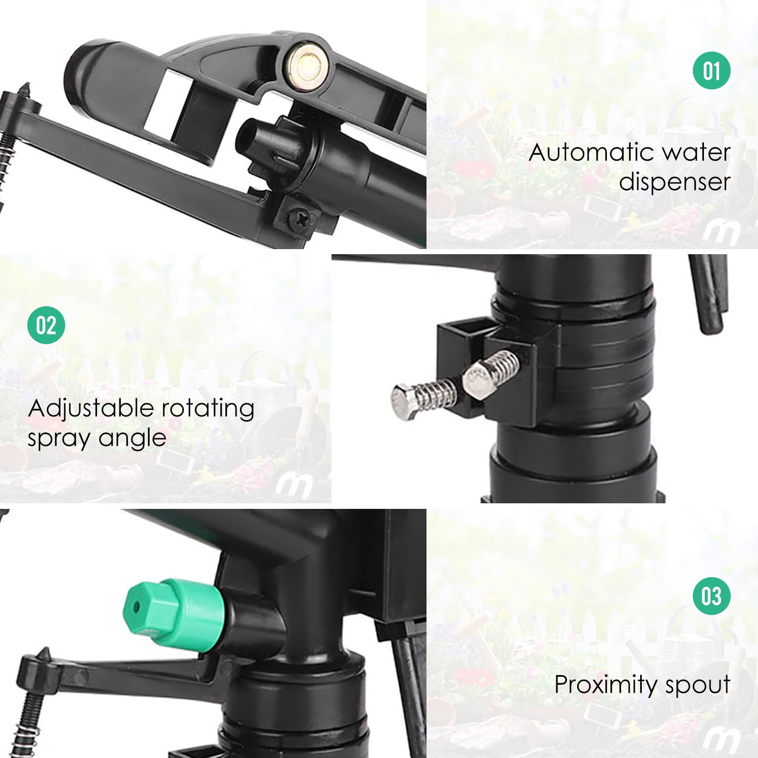 Tissting Arroseur Oscillant, Arroseur de Jardin Rotatif en Métal avec Buse Réglable Double Jet, 26 cm pour Irrigation Précise de Pelouse et Potager