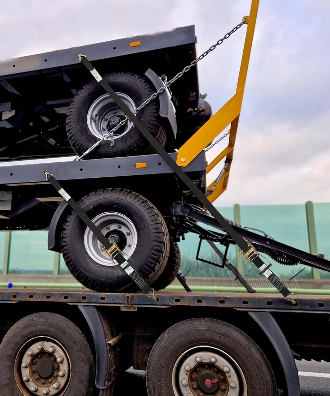 2 Inch Ratchet Straps 6 Pack, 15ft Heavy Duty Tie Down Straps with J Hooks, 6000 LBS Break Strength, 2000 LBS Working Load, Cargo Ratchet Straps for Truck Trailer ATV Motorcycle - Image 7