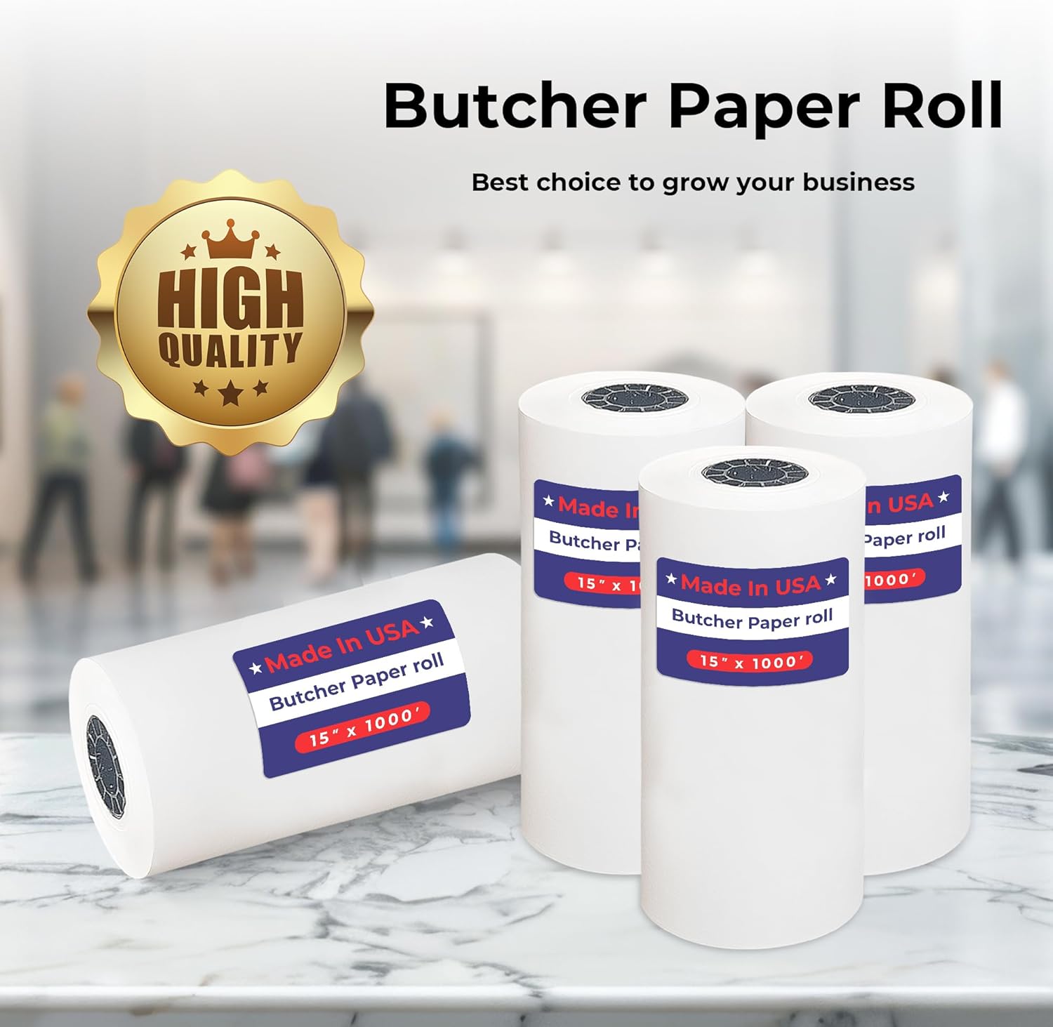 15" x 1000' - 40# Butcher Paper White - (1 Roll/Case)