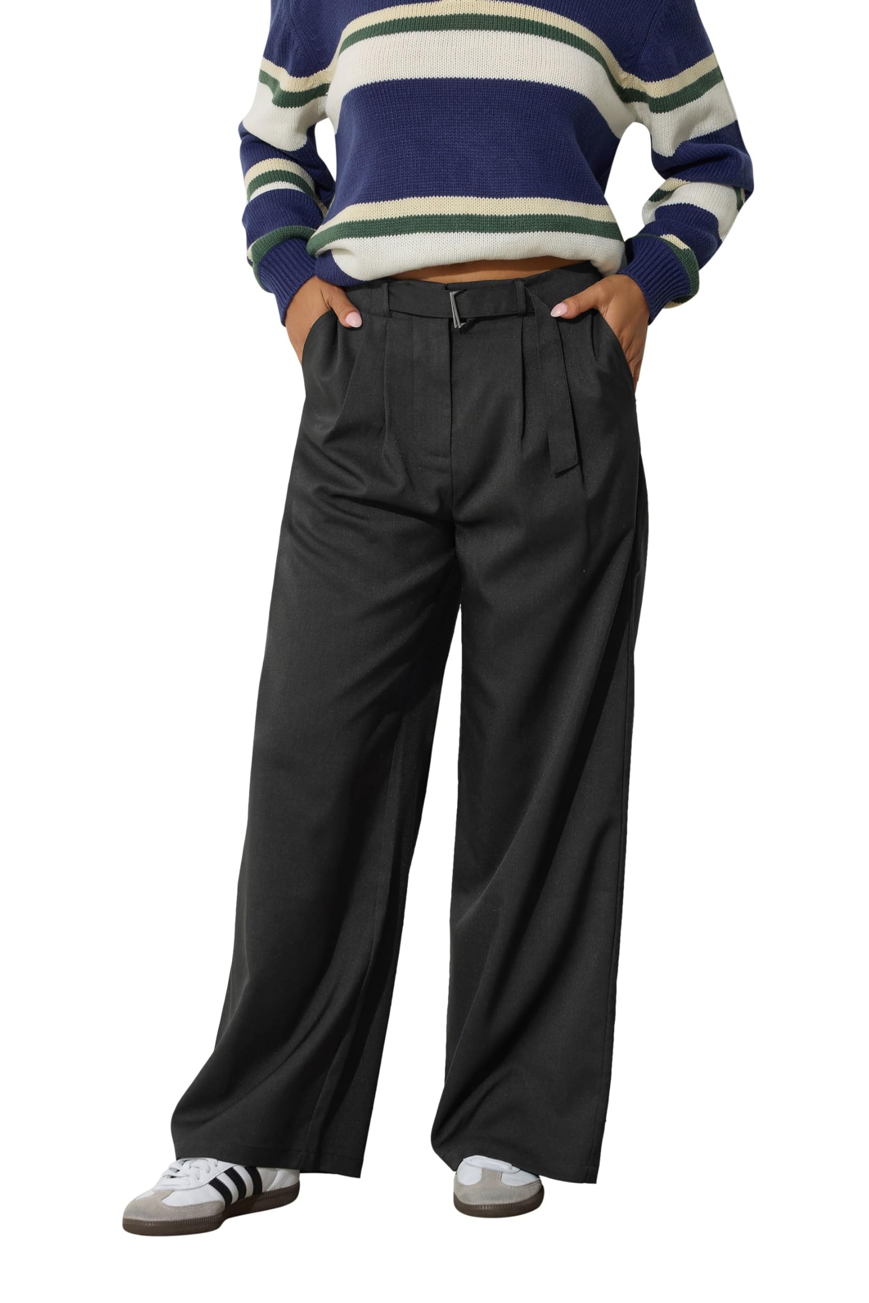 Pixiegirl Girls Black Pixie Petite Buckle Wide Leg Trousers In Size 10 Kids