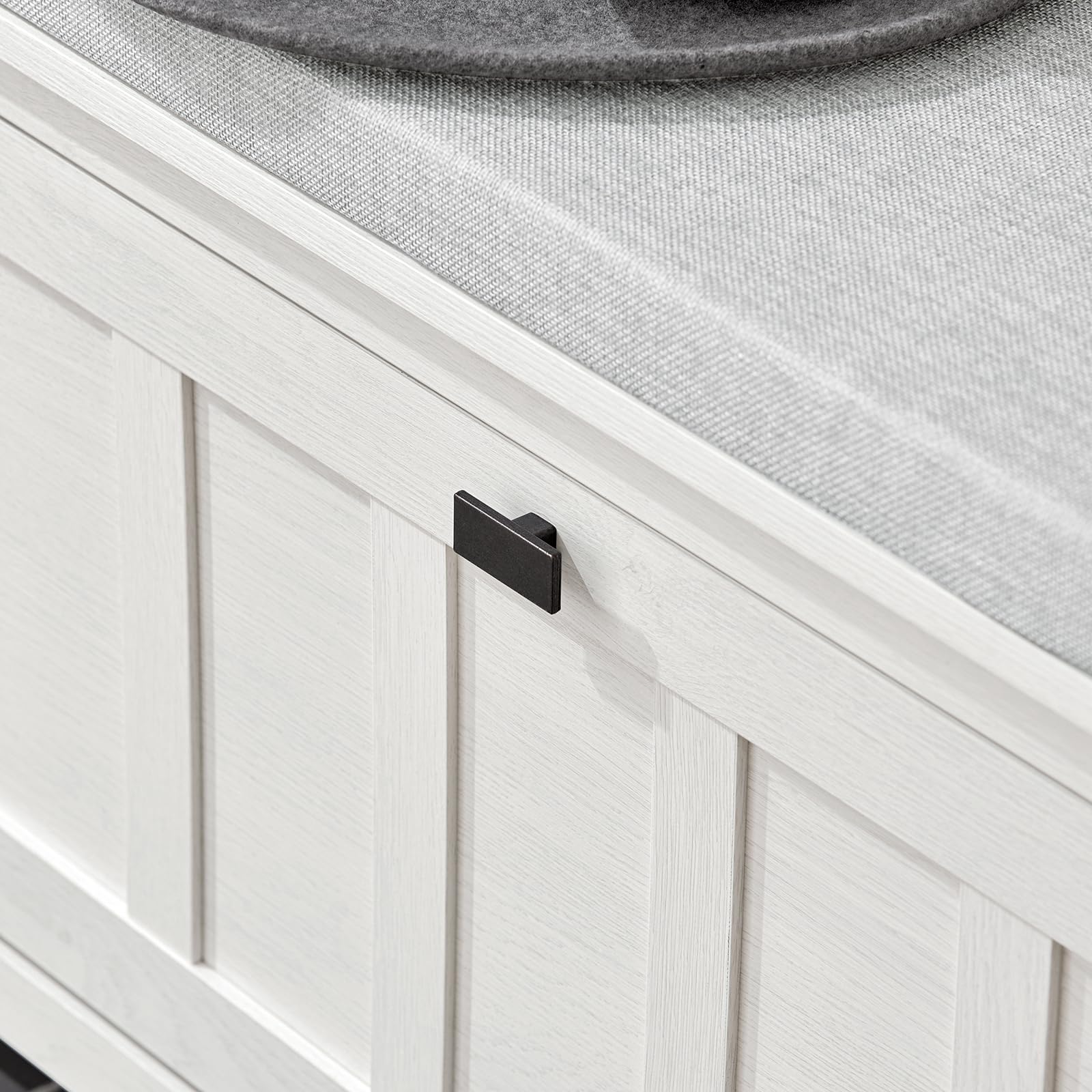 SoBuy Panca scarpiera con anta e ripiani 80x29x50cm per ingresso | Cassapanca contenitore con seduta, anta laterale e 2 ripiani regolabili, MDF/PB, carico 150kg, bianco FSR161-W