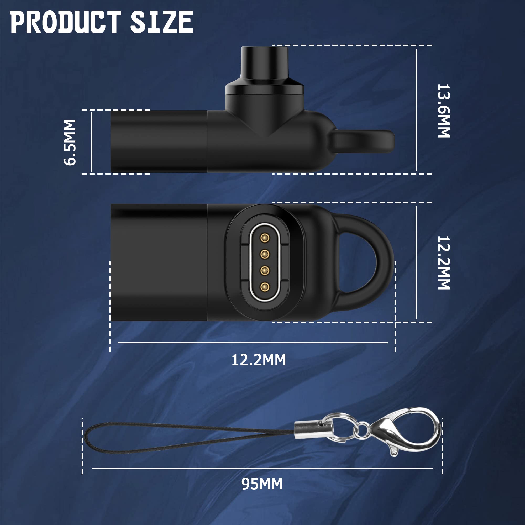 NEWZEROL Adapter USB C Kompatybilny z Vívoactive 6/5/4S, Garmin Kabel do Ładowania Zegarka Fenix 8/8 Solar/7/6, Forerunner 570/970/165/955/965, Venu 3S/2S, Epix2-Czarny