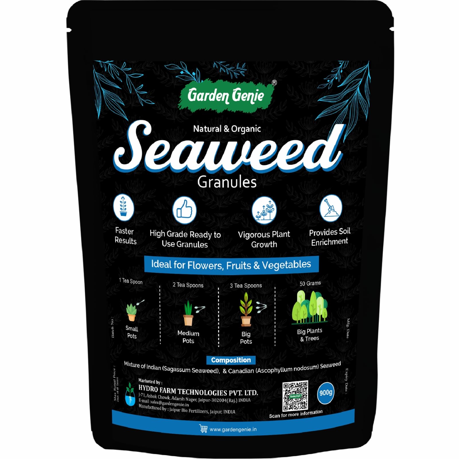 Garden Genie Seaweed Extract Granules for Plants 900 Gm | Organic Fertilizer and Growth Promoter for All Plants (B0CVXRNLN8) Amazon Price History, Amazon Price Tracker
