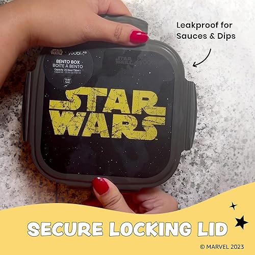 Miniatura 4 de Yoobi Star Wars X Classic - Caja Bento y bolsa de hielo negra - Lonchera de 3 compartimentos, apta para lavavajillas y microondas, contenedor de