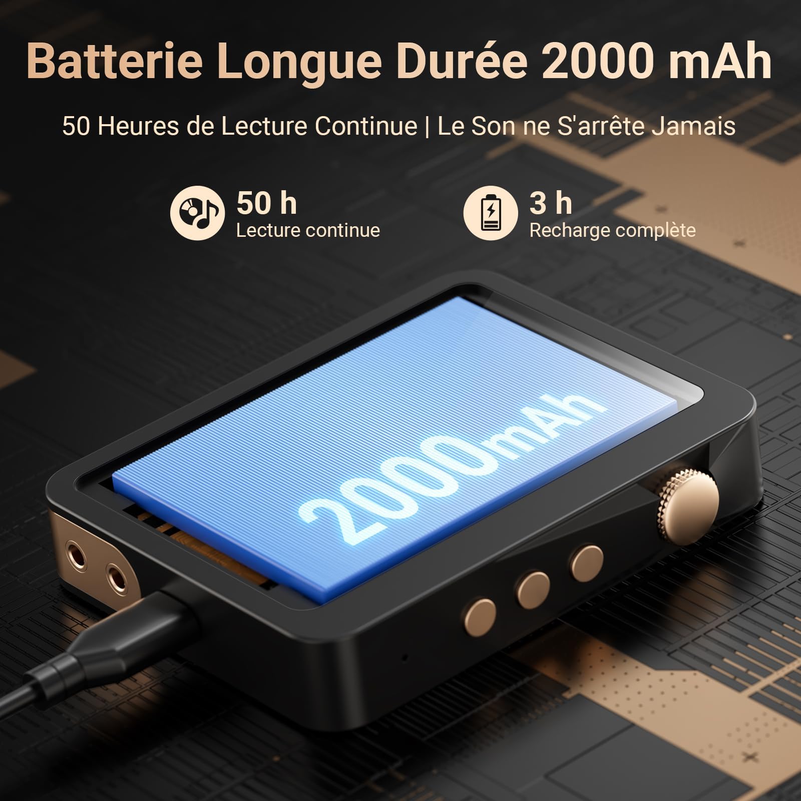 MECHEN 128 GO Lecteur MP3 Hi Res Bluetooth avec Puce DAC ESS