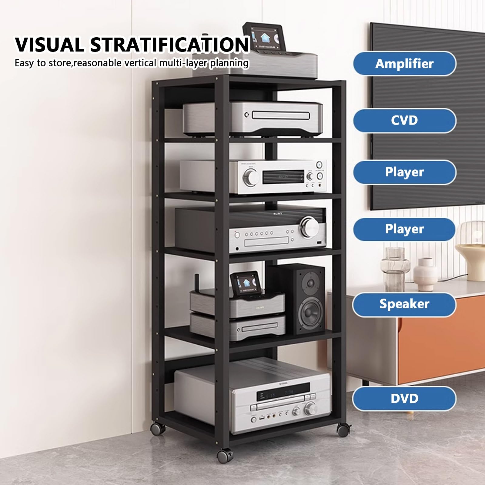 Moderno supporto multimediale audio-video multi-strato supporto per proiettore per camera da letto giradischi stand con stoccaggio soggiorno rack audio amplificatore mensola