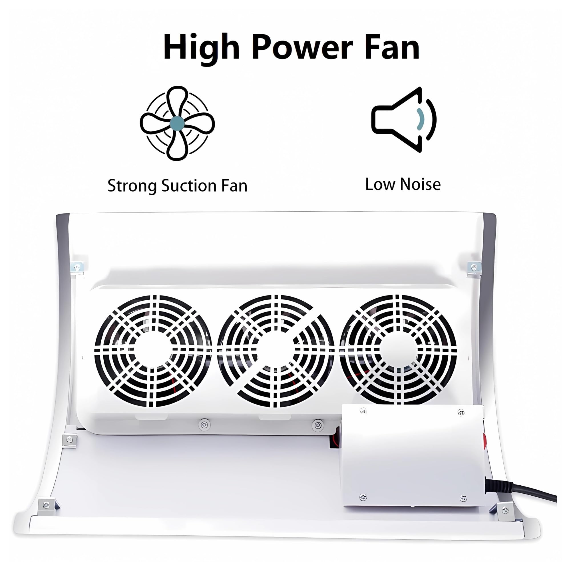 MRKU Aspiradora de manicura con Filtro Lavable, aspiradora de bajo Ruido de 40 W con Velocidad de Viento Ajustable, diseñada específicamente para Uso Profesional.