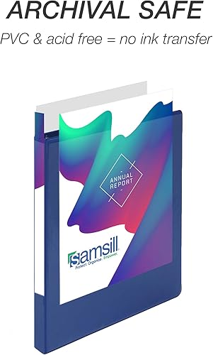 Vista 145 de Samsill (MP128587) - Carpeta de 3 anillos redondos de 3 pulgadas, fabricada en los EE. UU., con cubierta transparente personalizable para insertos